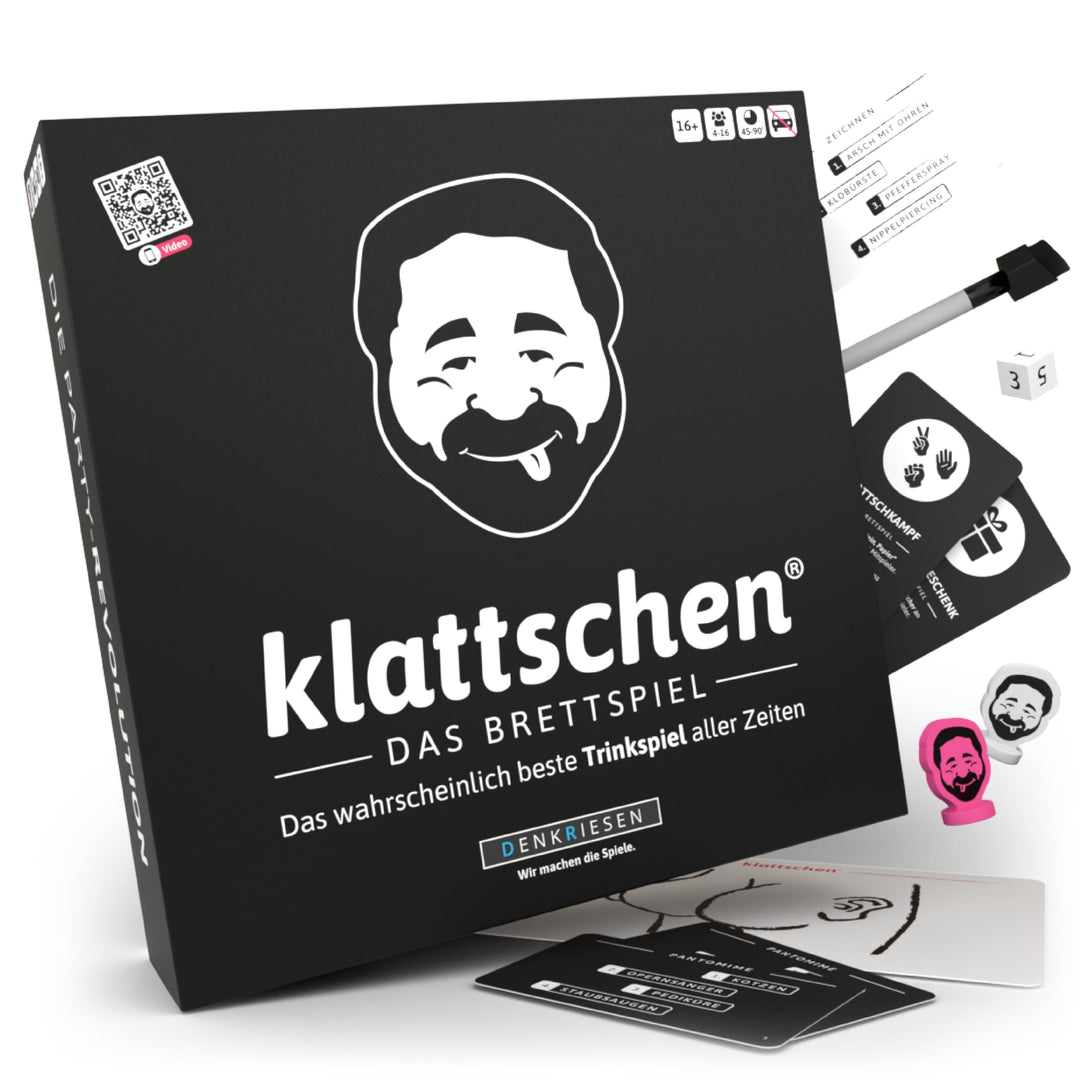 DENKRIESEN - klattschen® - Trinkspiel - DAS BRETTSPIEL - Das wahrscheinlich Beste Trinkspiel Aller Z