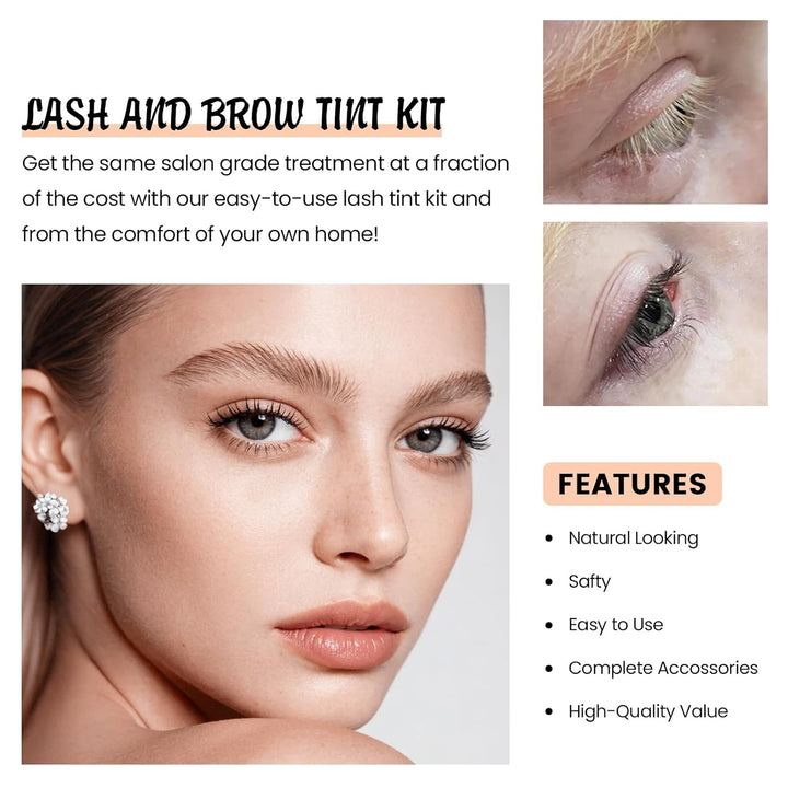Wimpernfarbe Schwarz und Kaffee, Augenbrauenfarbe und Wimpern Färben, Einfache Bedienung, Geeignet f