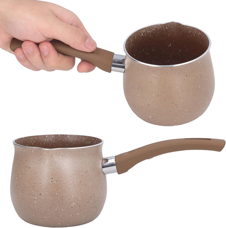 Mini Milchtopf 10 cm, Aluminiumlegierung Mini Kochtopf, Einhandgriff Kaffeewärmer, Kochtopf für Kaff