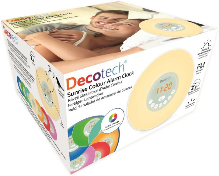 Lexibook Decotech, Farbiger Lichtwecker, Wecklicht, Sonnenaufgang, Sonnenuntergang-Simulation, 6 nat