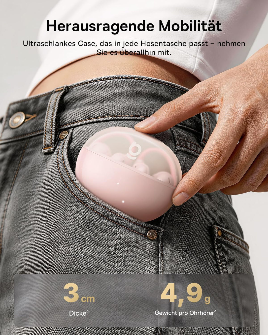 Baseus Bowie MC2 Air Open-Ear-Kopfhörer, Clip-On Earbuds mit CloudComfort, Bluetooth 6.0, SuperBass