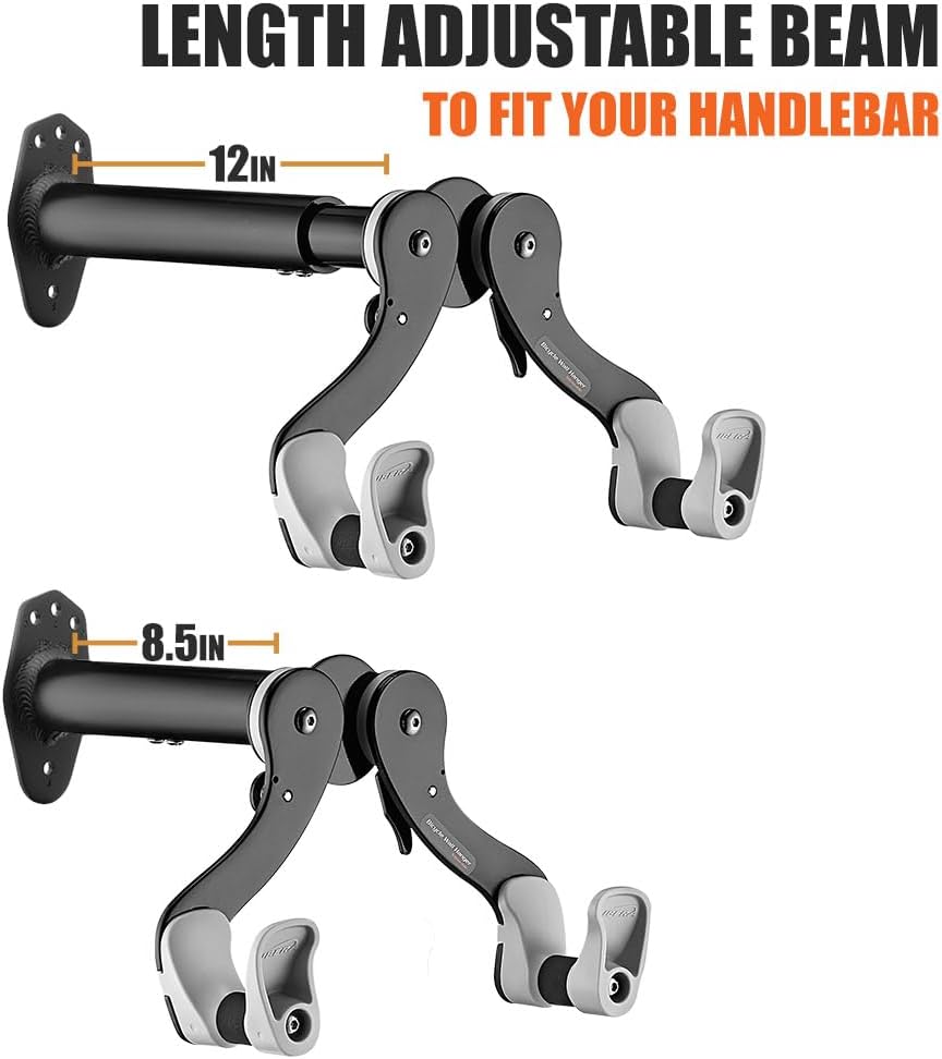 Ibera Fahrrad-Wandhalter, Fahrradaufbewahrung, Horizontal Wall 45 ° Winkel einstellbar, Single Aufbe