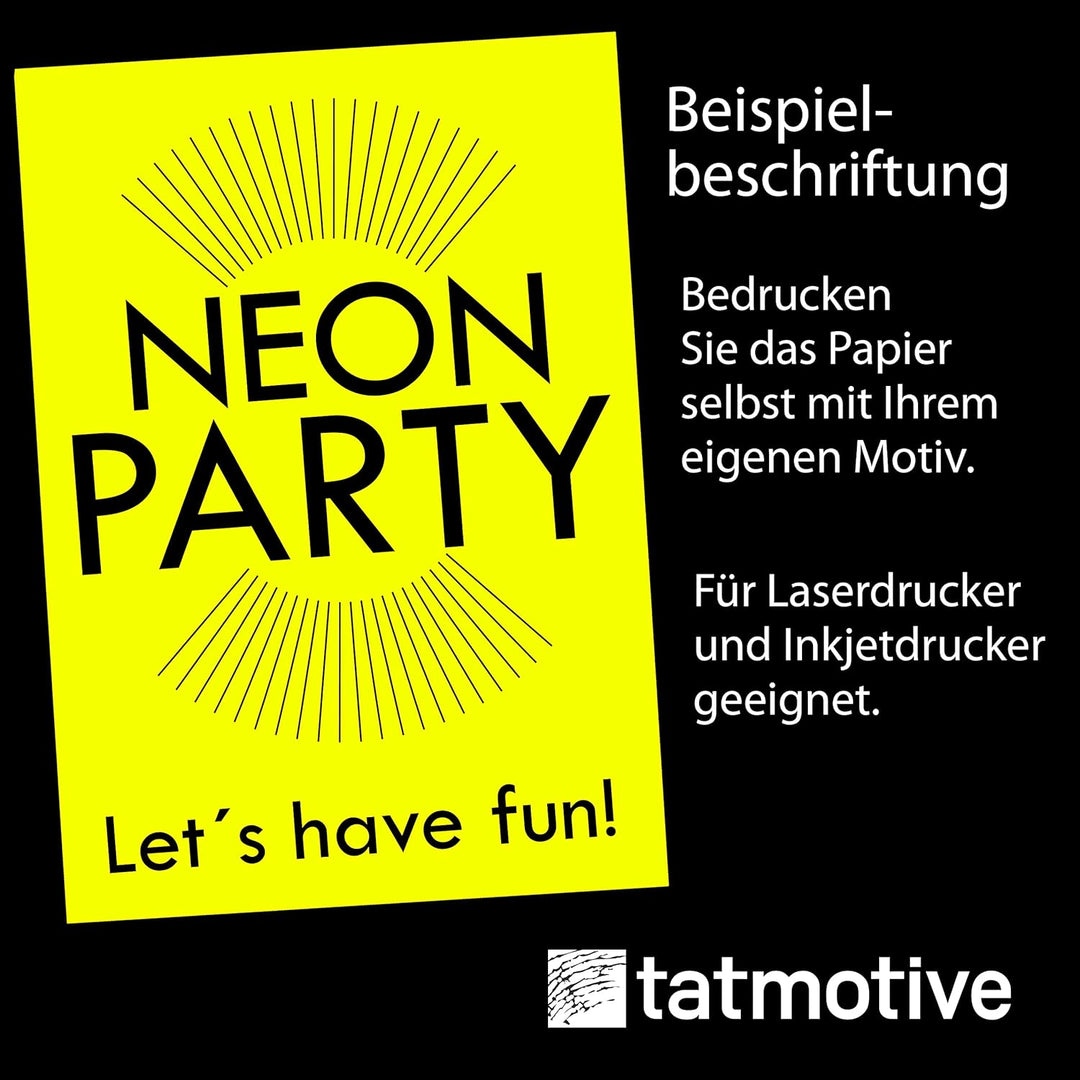 Neonpapier Extrem Grell NEON Gelb 1000 Blatt DIN A4, 80 g/qm Briefpapier, Leuchtpapier Party Deko Ba