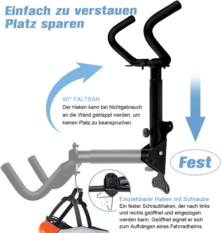 WUFANC Fahrrad Wandhalterung, 22 KG Tragen, Wandhalterung Fahrrad Besteht aus Massivem Metall und Ve
