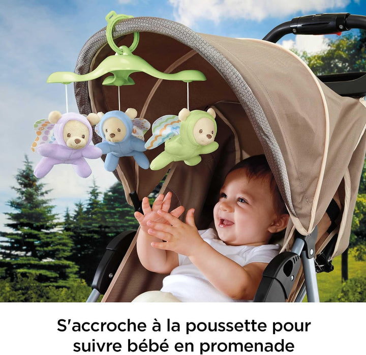 Fisher-Price 3-in-1-Traumbärchen-Mobile, Mobile für Babybett, Elektrisches Mobile mit Licht, Mobile