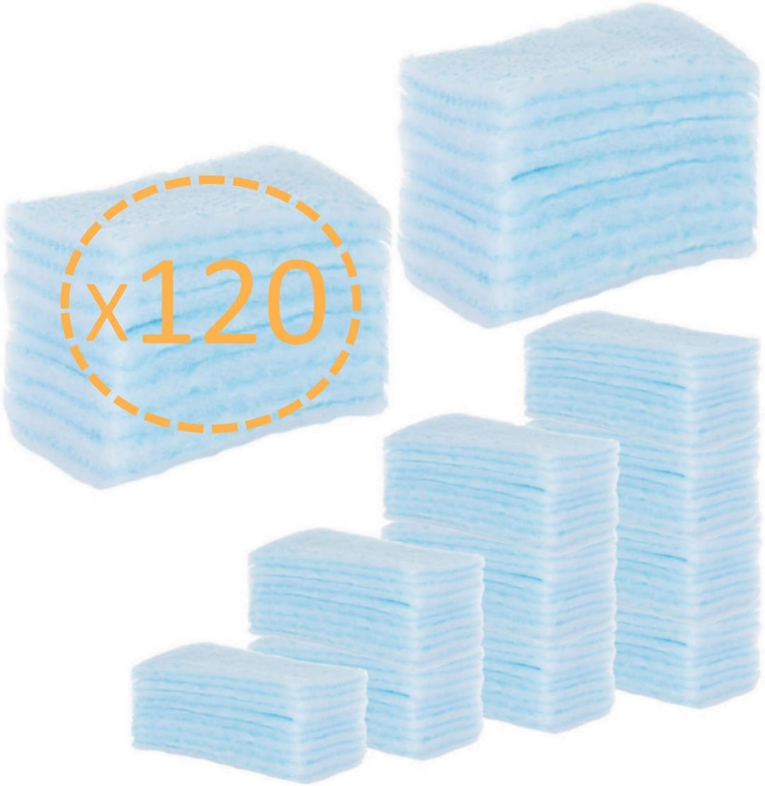 120x EINWEG SEIFENSCHWAMM Badeschwamm für Babys Kinder und Erwachsene - 120 Stück - Badeschwamm für