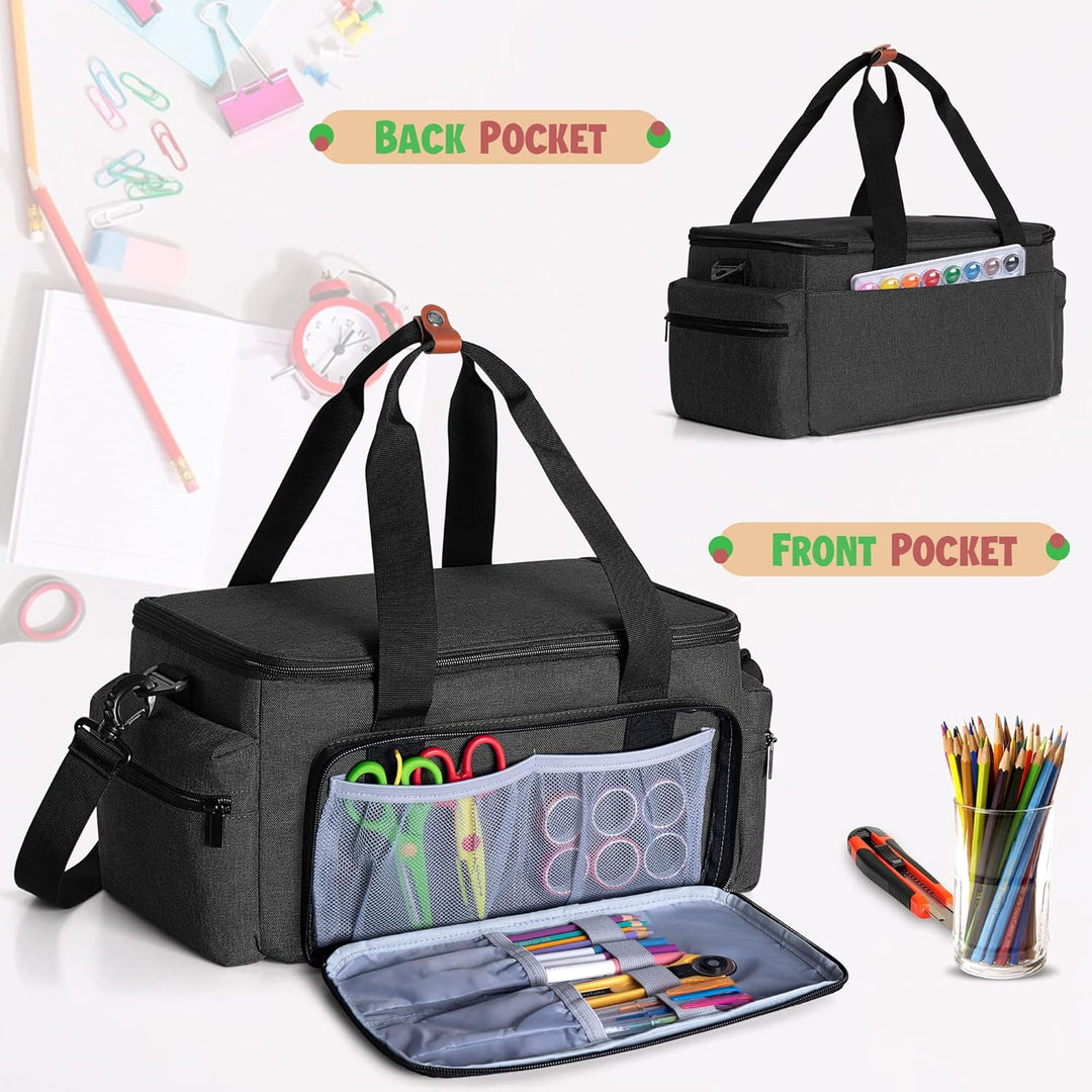 Luxja Nähen Organizer Tasche für Nähzubehör und Nähmaschine Zubehör, NUR Tasche, OHNE ZUBEHÖR Schwar