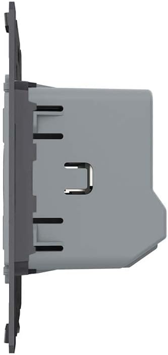 Glas Touch Lichtschalter Funkschalter Steckdosen Wechselschalter uvm in grau Kompatibel mit LIVOLO (