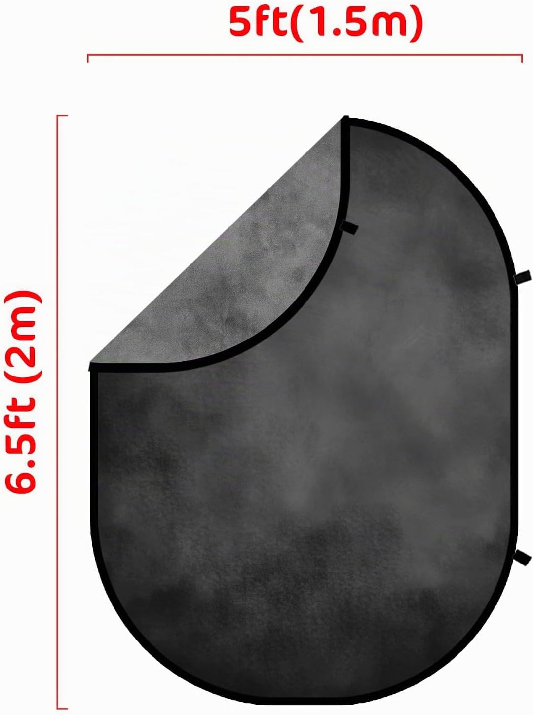 Kate 1.5x2m Grau/Schwarz Falthintergrund Fotografie Faltbarer Studio Hintergrund Faltender Hintergru