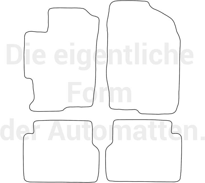 moto-MOLTICO Fussmatten Auto Velours Autoteppiche Schwarz Automatten Set 4-teilig passend für Mazda