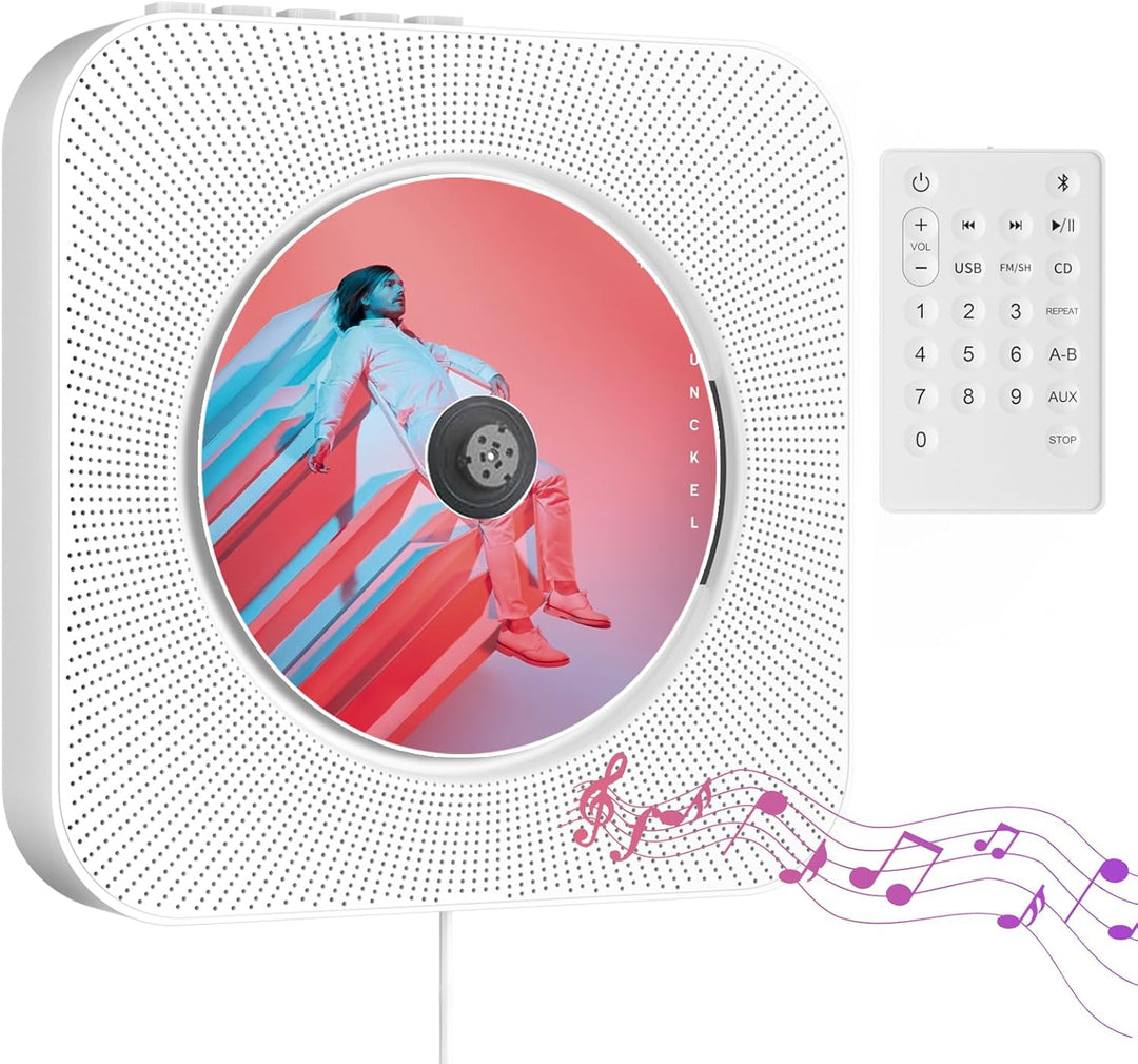 Tragbare CD-Player mit Desktop-Rack, Bluetooth-CD-Player, Radio-CD-Player für zu Hause unterstützt F
