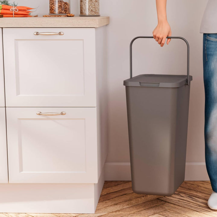 SUNDIS Loops, 32L Mülleimer für Mülltrennung im Innenbereich, rechteckig, aus recyceltem Kunststoff,