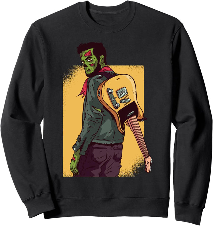 Gitarre Zombie Halloween Spieler Musiker Lustiger Gitarrist Sweatshirt