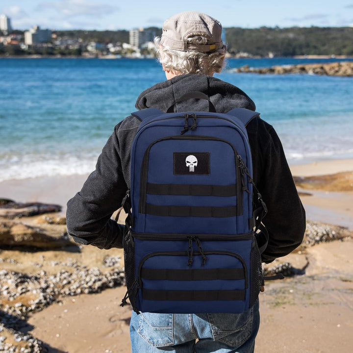 Taktischer Doppelstock-Kühlrucksack für Herren – Grosser Lunch-Rucksack mit 2 Fächern, Weiche Kühlta