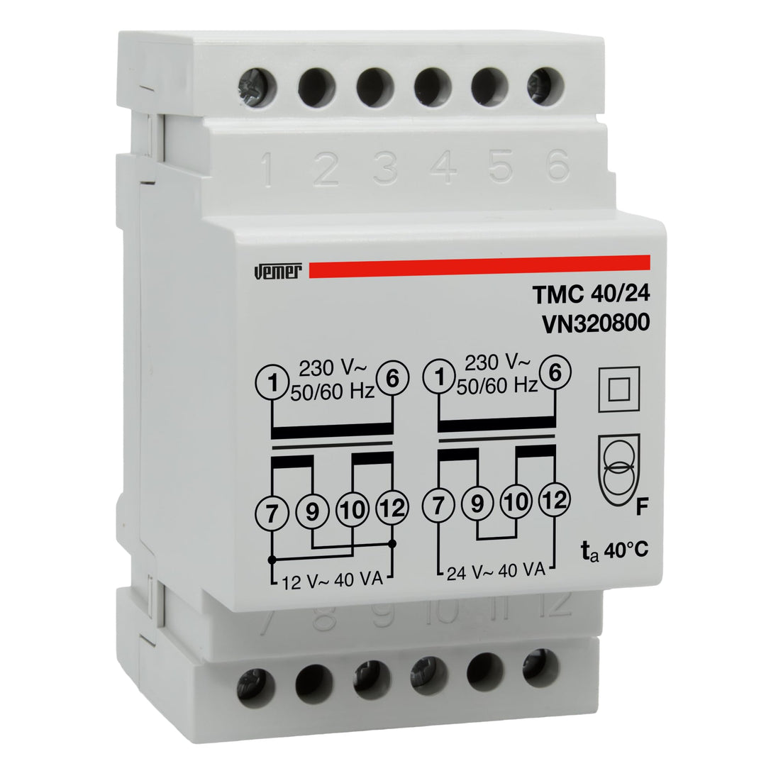 VEMER VN320800 TMC 40/24 - Trafo für Hutschienen mit Primärspannung 230V, Sekundärspannung 12-24V un