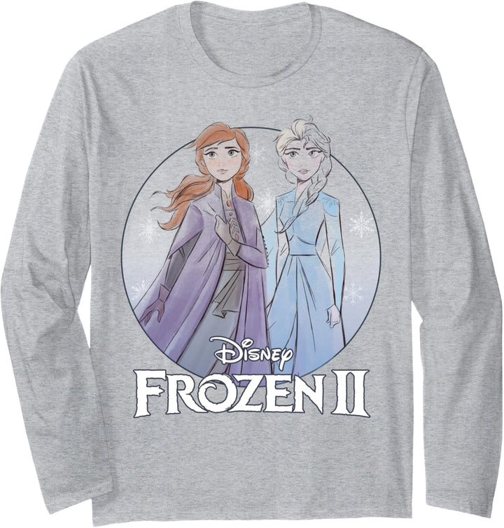 Disney Frozen 2 Anna & Elsa Watercolor Portrait Langarmshirt