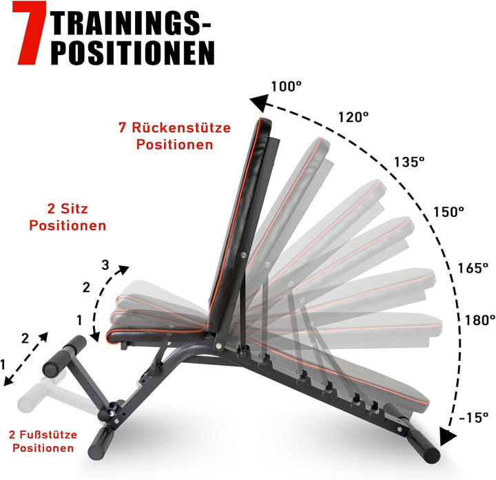 TOPSELLER! Profihantel Premium Line Hantelbank – Beinhalterung für Bauchtraining, bis 550 kg belastb