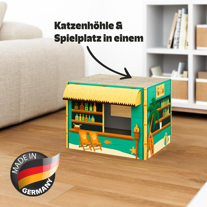 Cat’s Palace Katzenhaus Aloha Strandbar – Rückzugsort & Kratzmöbel mit 2 Kratzflächen für Katzen | 4