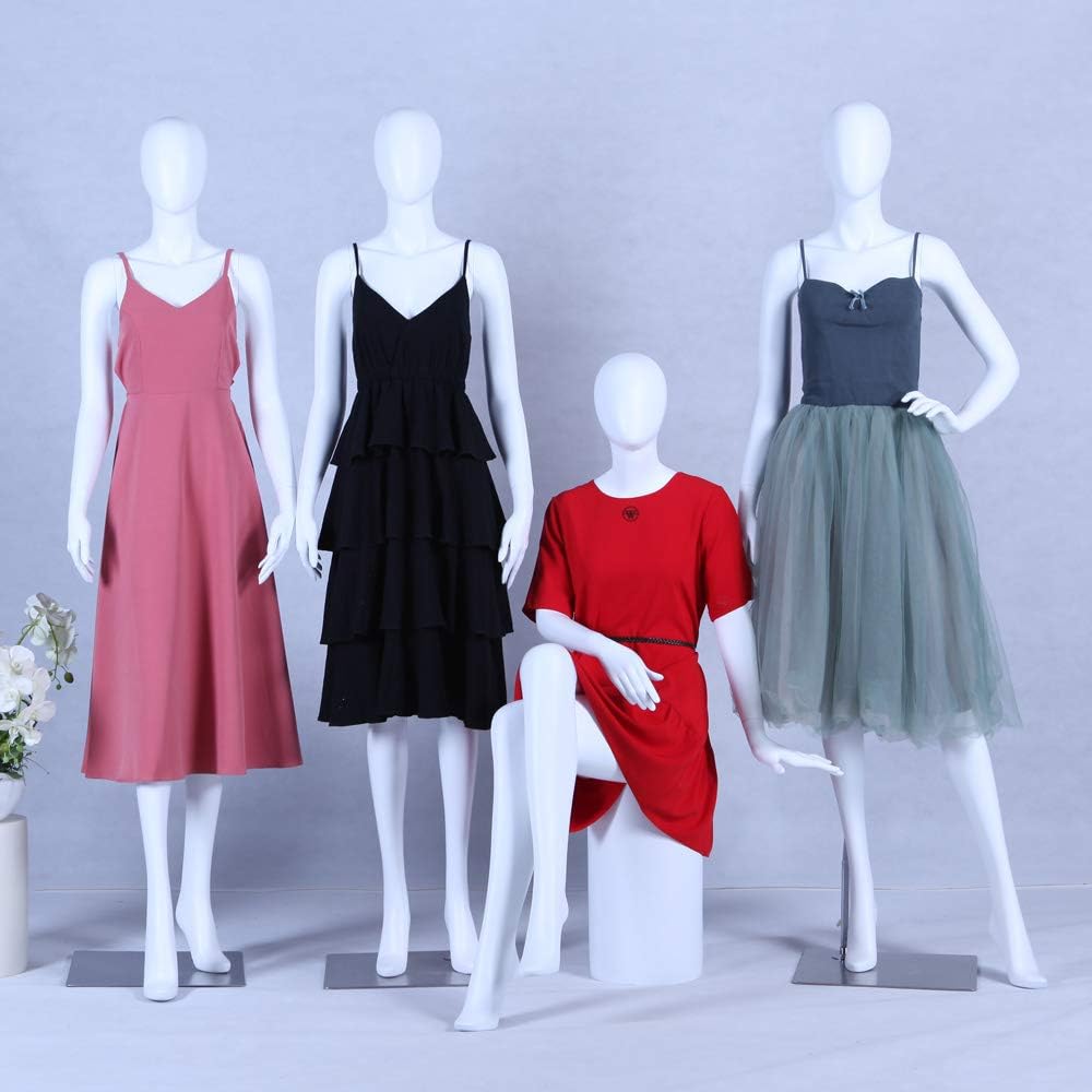 Schaufensterpuppe S+26 Frau weiss matt lackiert hochwertig Egghead mit Metallplatte Frau Weiblich Ne