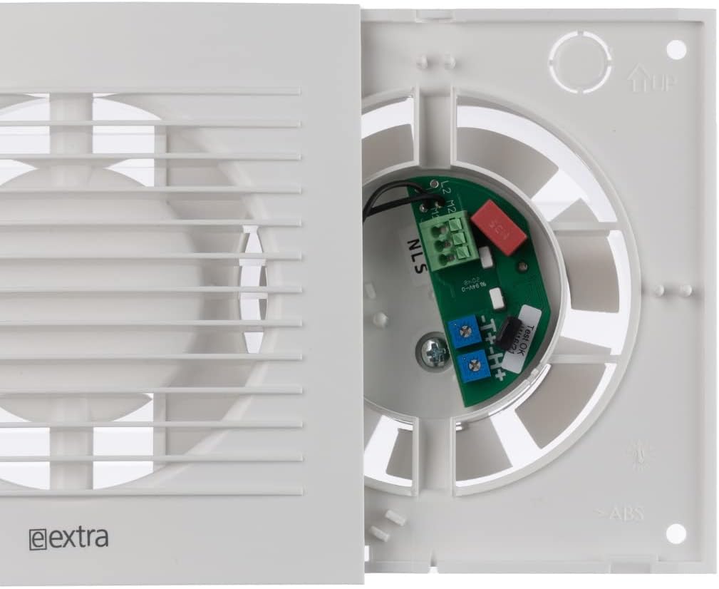 EUROPLAST Ø 100mm Bad-Lüfter mit Feuchtesensor und Timer Leise Ventilator - Kunststoff - Weiss Ø 100