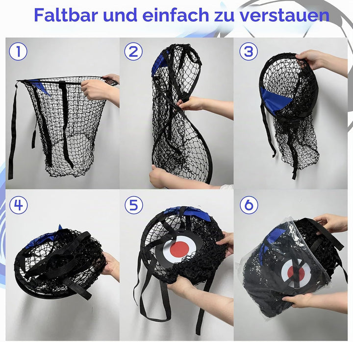 TZEKING 2 Stück Fussballtor Zielnetz mit Rahmen, Nylongewebe Fussball Trainingszubehör für Schiessge