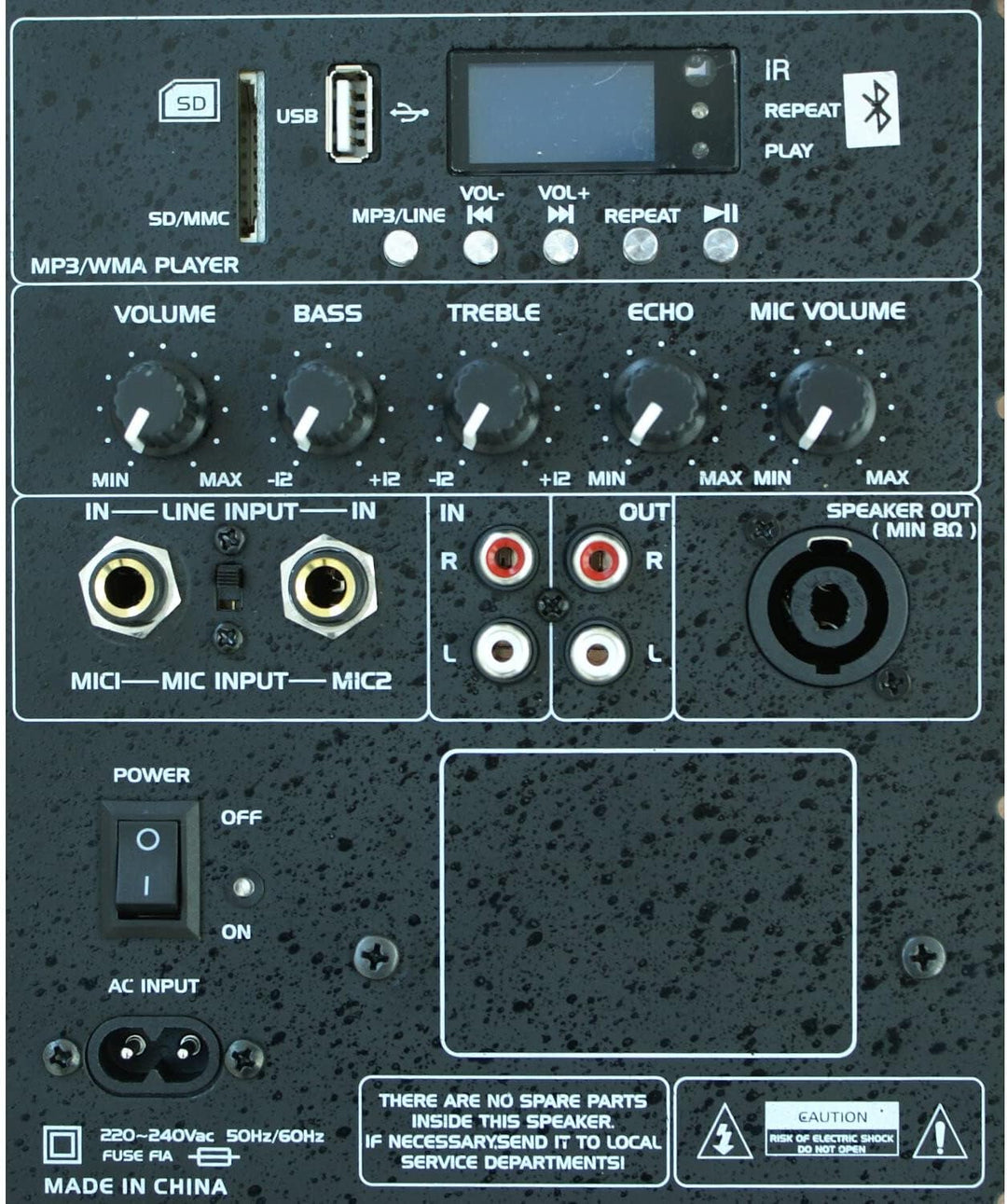Ibiza - SLK10A-BT - Plug & Play 10"/25cm, 400W Aktiv-Lautsprecher mit integriertem Verstärker - Blue