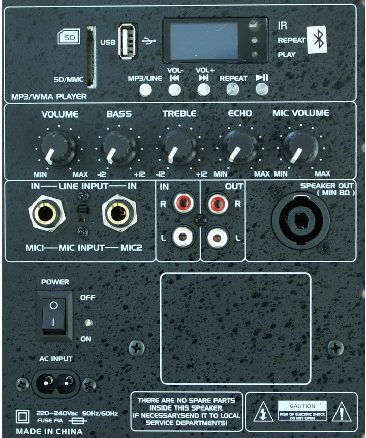 Ibiza - SLK10A-BT - Plug & Play 10"/25cm, 400W Aktiv-Lautsprecher mit integriertem Verstärker - Blue