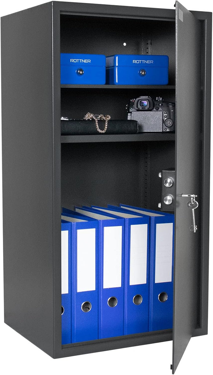 Rottner Möbeltresor Noah 6 Stahl Doppelbartschloss 2 Schlüssel BxHxT 45x85x36 cm herausnehmbarer Fac