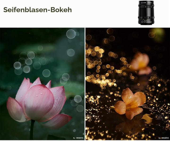 TTARTISAN 100mm F2.8 Vollformat Kameraobjektiv Manueller Fokus Einzigartige Seifenblase Bokeh Kamera