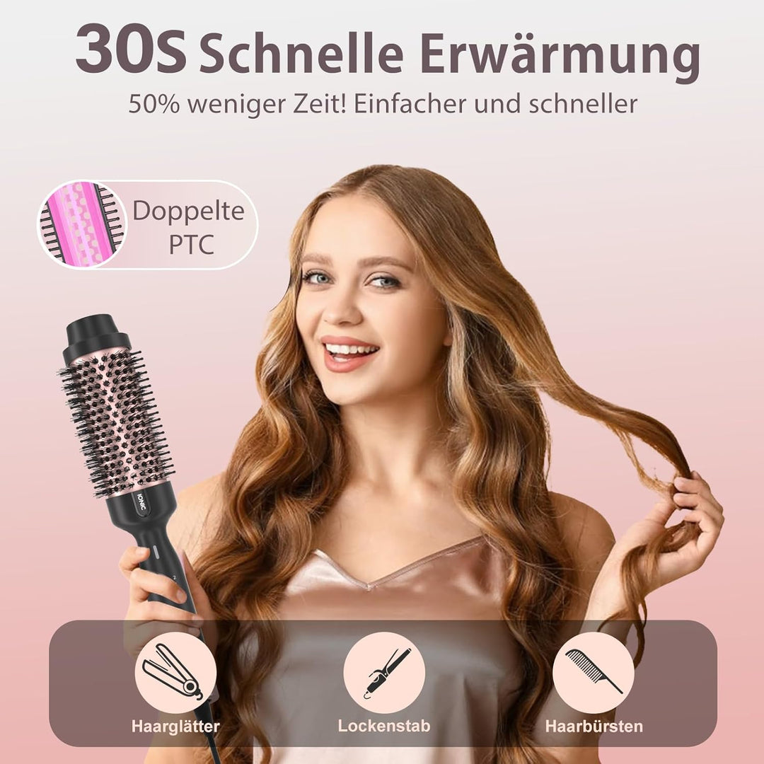 Thermobürste, 1.77 Inch Stylingbürsten Negativ-Ionen, Wärmebürste Rundbürste mit 2 Temperaturstufen,