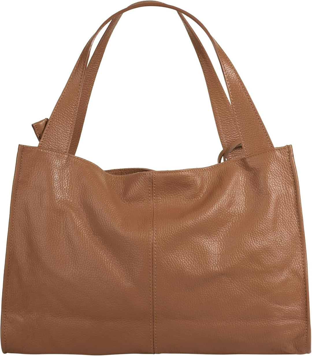Shopper Echt Leder Damen Made in Italy, Smartphonefach, Ledertasche Damen, Handtasche Echtleder, Umh