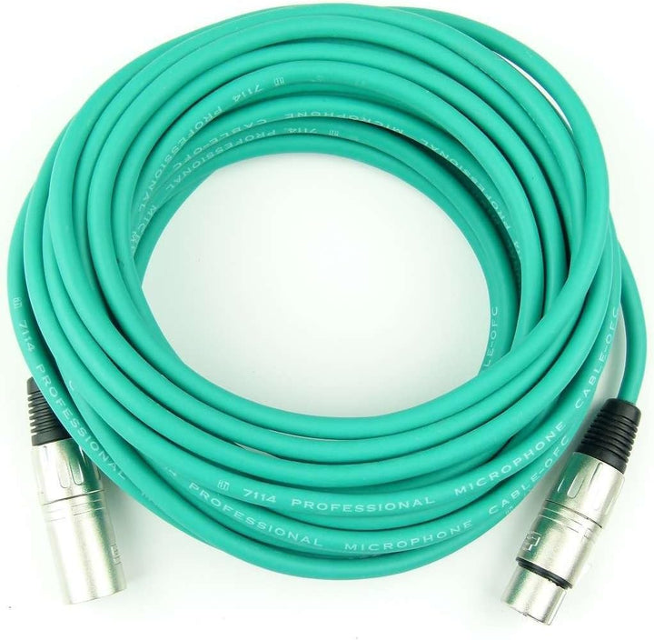 Adam Hall Cables 2 Stück K3MMF1000GRN Mikrofonkabel 10m Grün XLR female auf XLR male DMX Audio Kabel