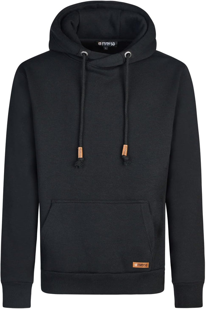 riverso Hoodie Herren Regular Fit RIVJulian Kapuzenpullover Pullover Cross-Over-Kragen Rot Blau Beig
