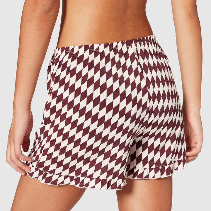 Schiesser Damen Kurze Schlafhose Pyjamaunterteil, Burgund