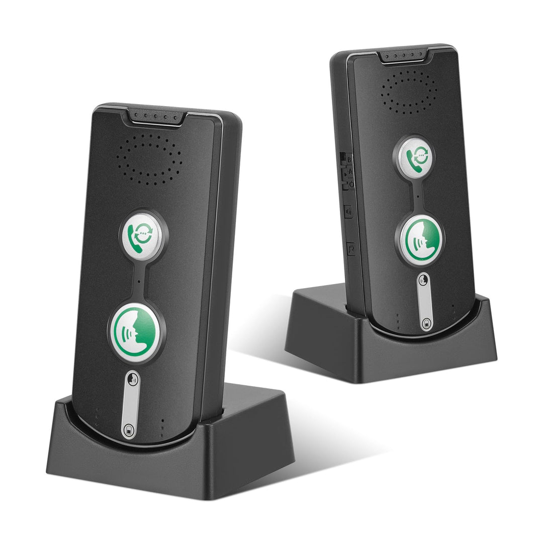2 Wege Gegensprechanlagen 1000M, Smart Voice Intercom mit 38 Klingeltöne, Kabellose Notruf-Gegenspre