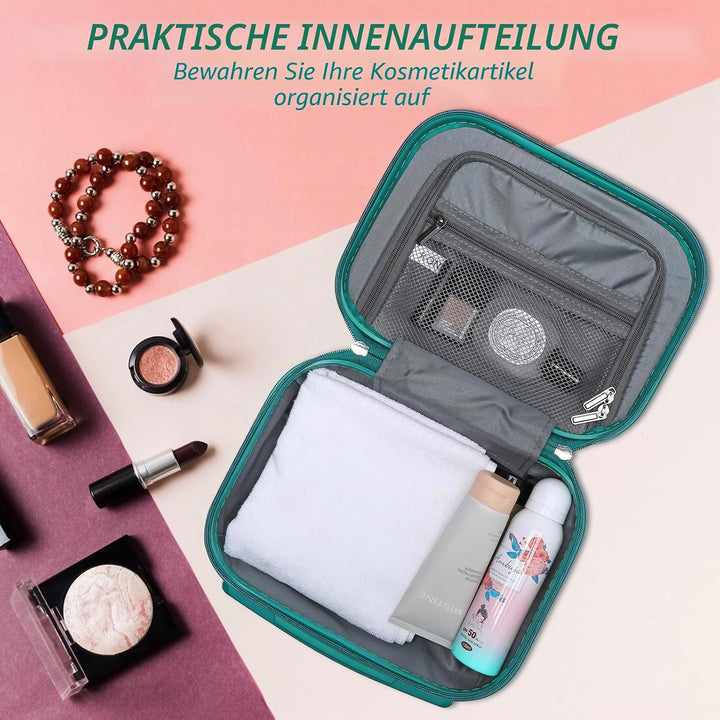 Kono Kosmetikkoffer Schminkkoffer Box Organizer Beauty Case, türkis, 30,5 cm, Kosmetikkoffer Türkis