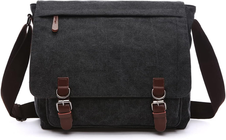 FANDARE Retro Umhängetasche Herren Segeltuch Arbeitstasche Messenger Bag Schultertasche passen 12,9-