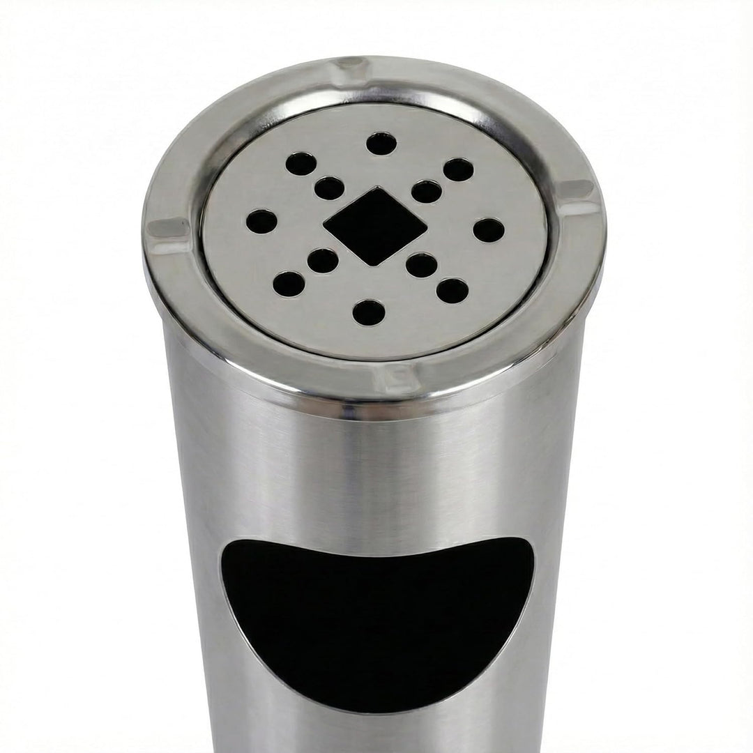 2-in-1 Mülleimer für draussen, 58 cm, Silber. Silber 58 CM, Silber 58 CM
