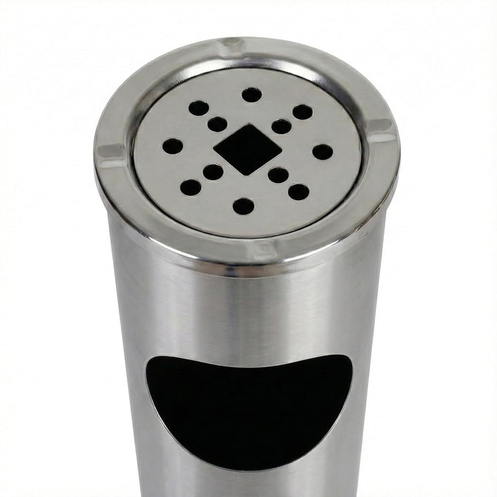2-in-1 Mülleimer für draussen, 58 cm, Silber. Silber 58 CM, Silber 58 CM
