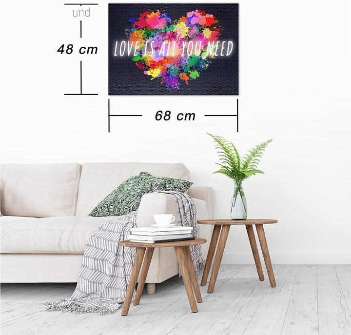 Ulmer Puzzleschmiede „Love is All You Need“ - Zeitgemässes Valentinstag-Puzzle mit 1000 Teilen - Bun