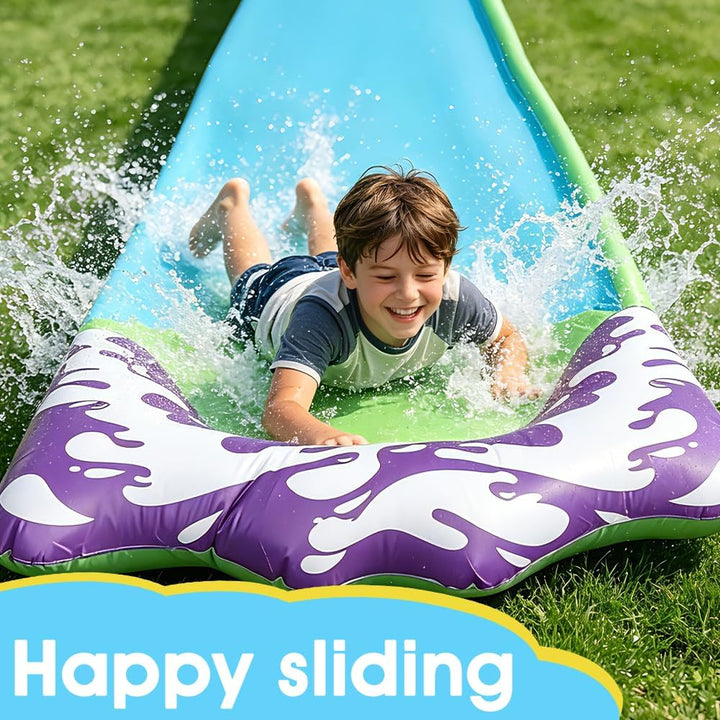 Foreverup Wasserrutsche Garten für Kinder, 480 * 70CM Single Wasserrutschmatte mit Bodyboards, Singl