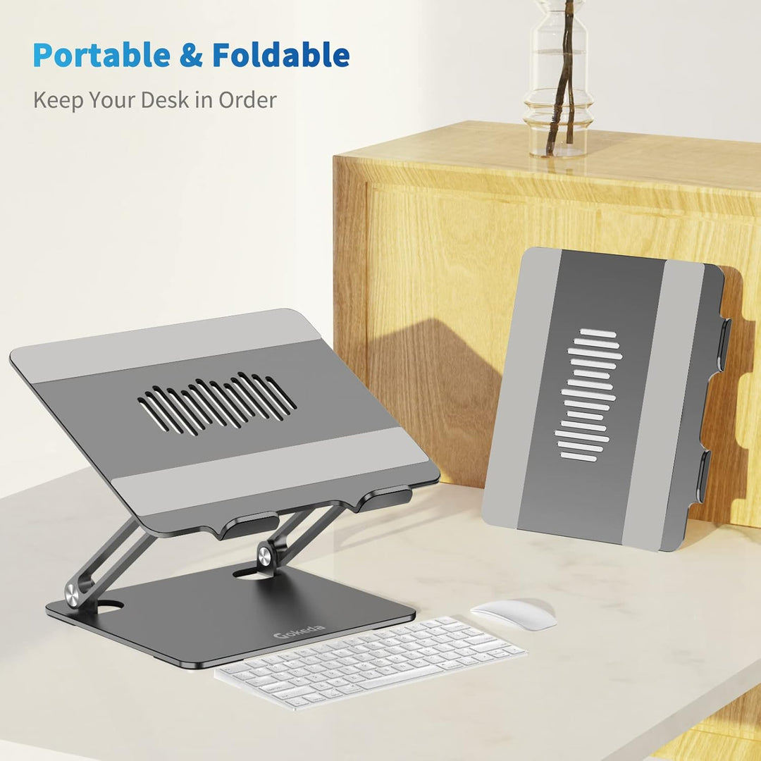 Gokeda Laptop Ständer, ergonomischer Laptopständer aus Aluminiumlegierung für den Schreibtisch, Note