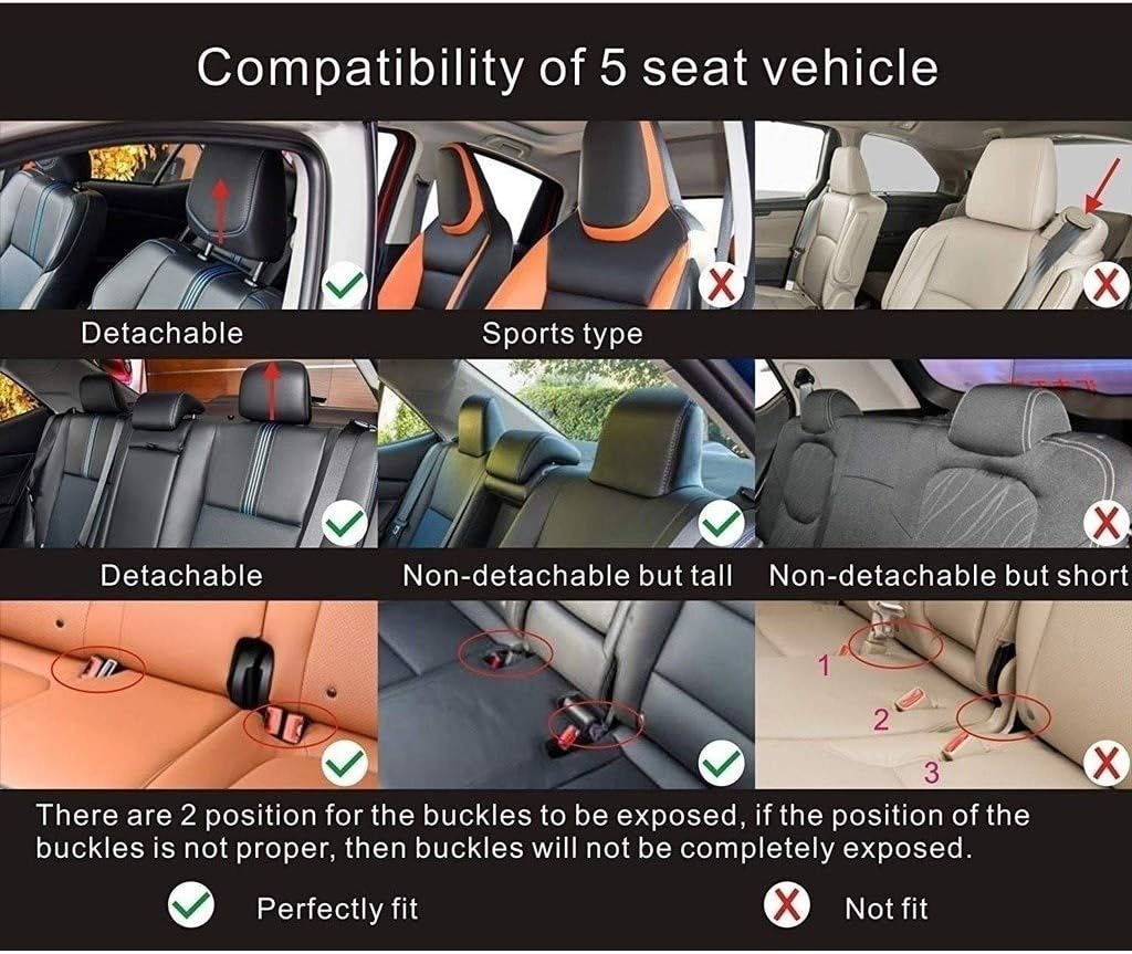 Autositzbezüge Set Leder,Autositzschoner Set Universal,Schonbezüge Auto Komplettset 5-Sitze,Sitzbezü