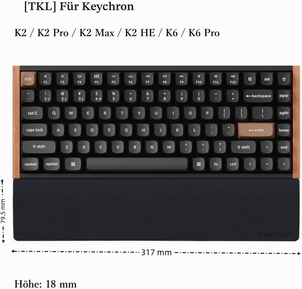 Keychron Handballenauflage aus Silikon mit Hexagon-Design | Rutschfeste, ergonomische Oberfläche | E