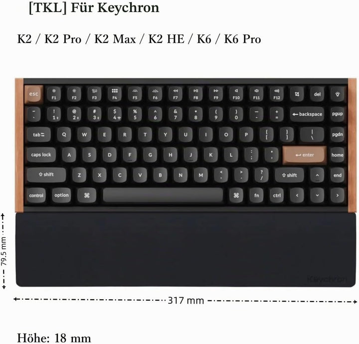 Keychron Handballenauflage aus Silikon mit Hexagon-Design | Rutschfeste, ergonomische Oberfläche | E