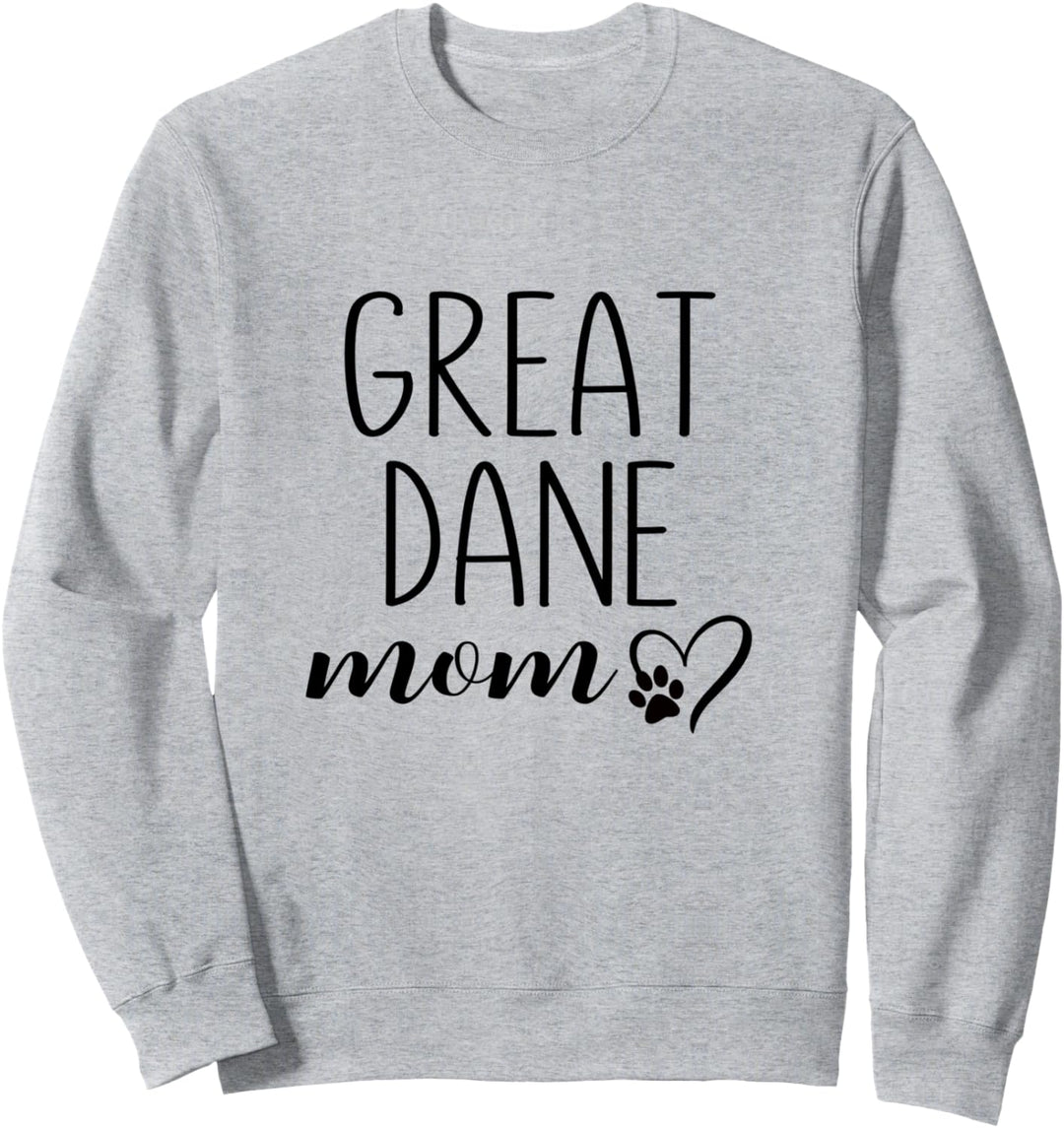 Dog Paw Print Heart Great Dane Mom Sweatshirt