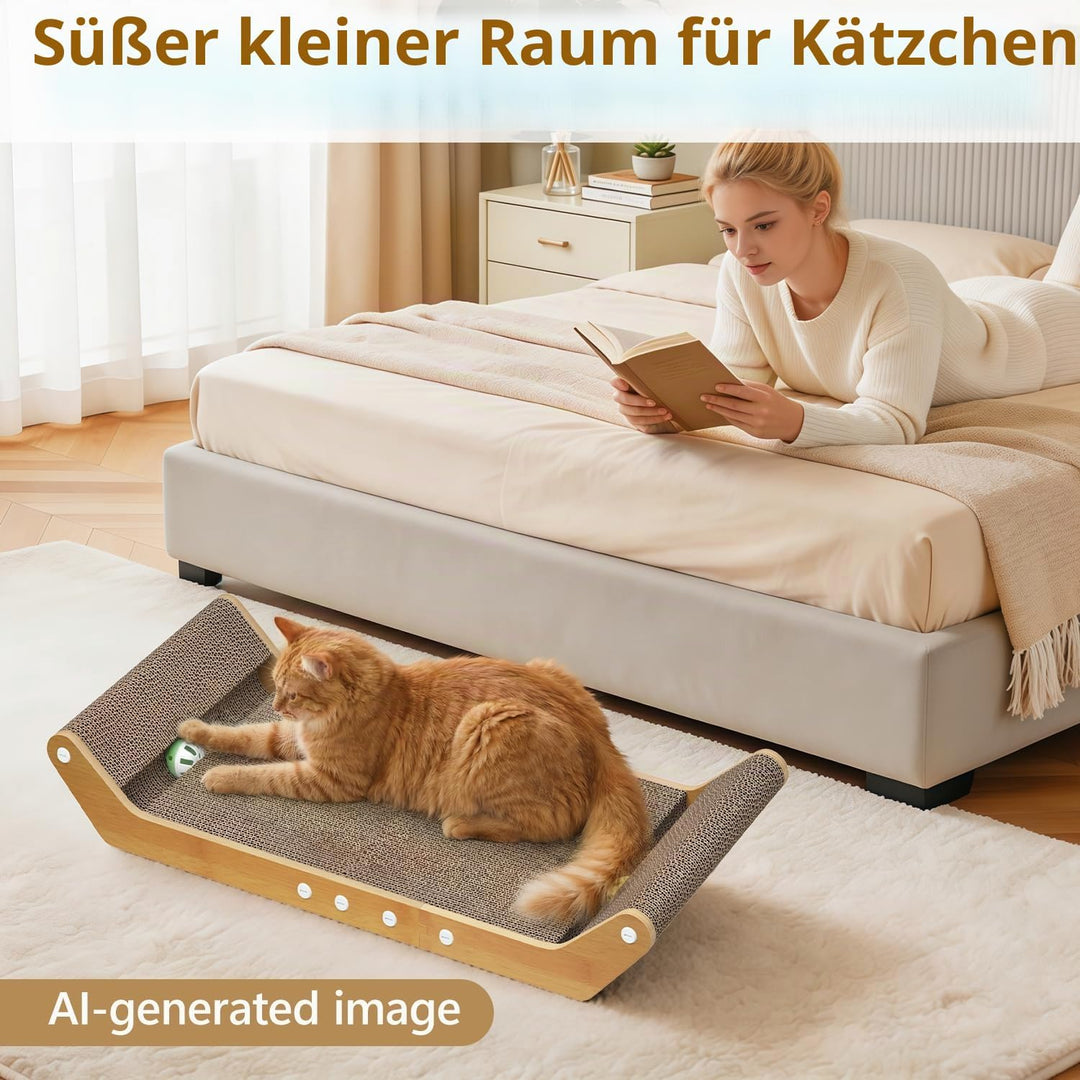 60 cm Kratzbrett ist für Katzen und Kätzchen im Haus geeignet | Abriebfestes Katzenkratzbrett mit Ku