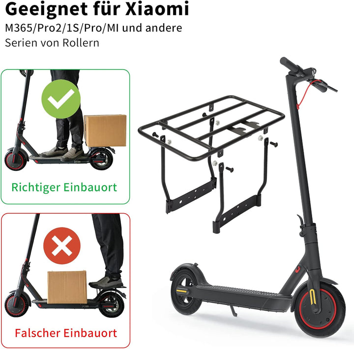 E Scooter Gepäckträge Hinten Rack Kompatibel mit Xiaomi M365/Pro2 MAX G30 Essential Elektroroller Ve