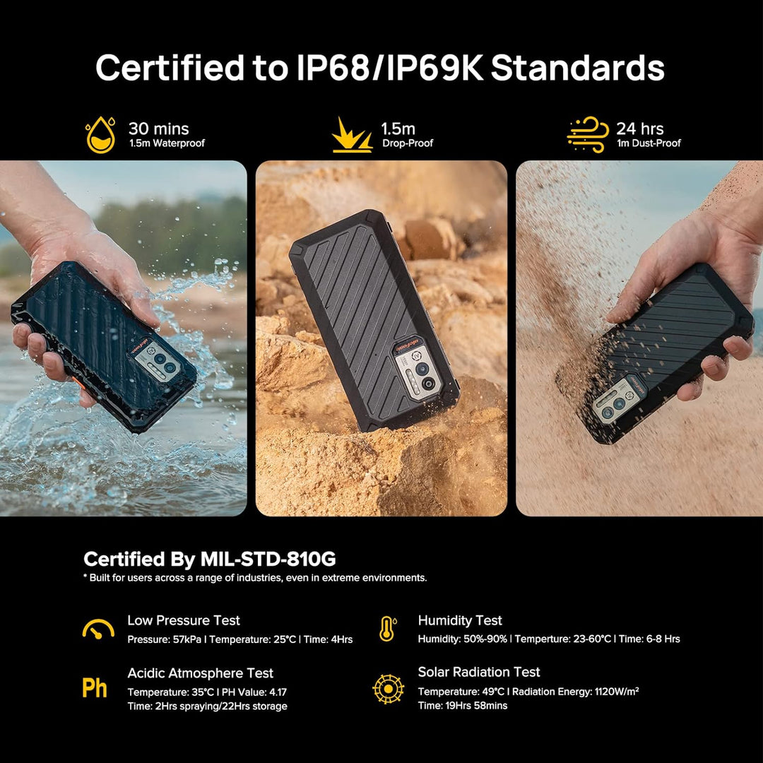 Ulefone Armor Outdoor Handy Rugged Smartphone NFC 4g Black-2, Black-2