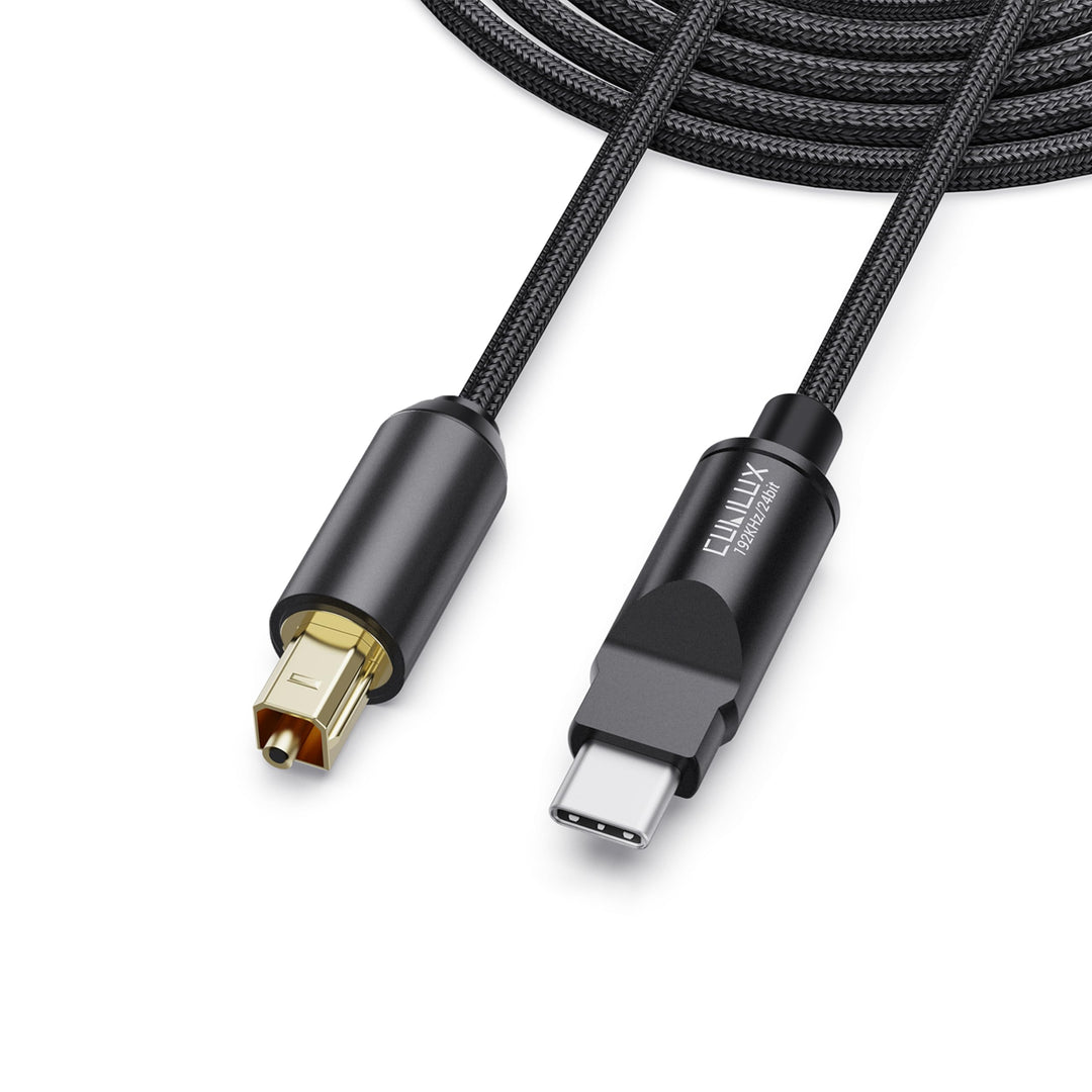 Cubilux USB C auf TOSLINK Optisches Audiokabel [192KHz/24bit], Einseitiger USB-C zu SPDIF Digital Ko